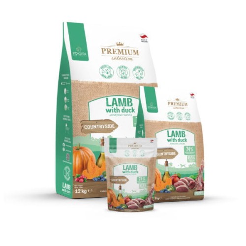 POKUSA PREMIUM SELECTION PUPPY LAMB WITH DUCK Karma sucha pełnoporcjowa z jagnięciną i kaczką dla szczeniąt i młodych psów - różna waga.jpg