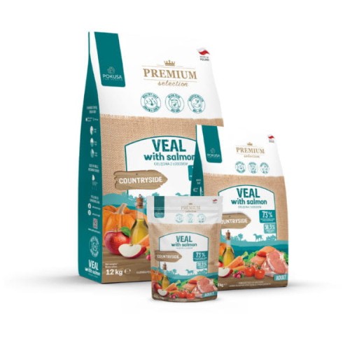POKUSA PREMIUM SELECTION ADULT VEAL WITH SALMON Karma sucha pełnoporcjowa z cielęciną i łososiem dla dorosłych psów - różna waga.jpg