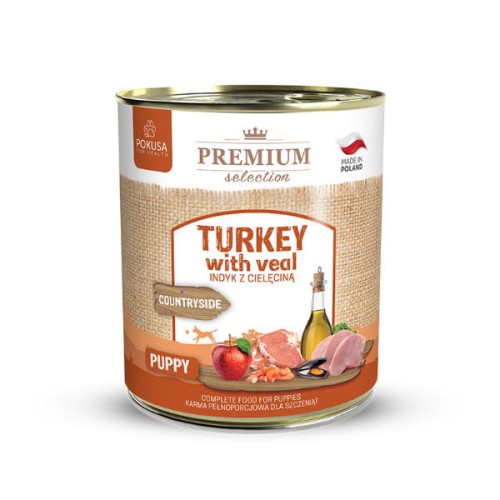 POKUSA PREMIUM SELECTION COUNTRYSIDE PUPPY TURKEY WITH VEAL Indyk z cielęciną - pełnoporcjowa karma mokra dla szczeniąt -  800 g.jpg