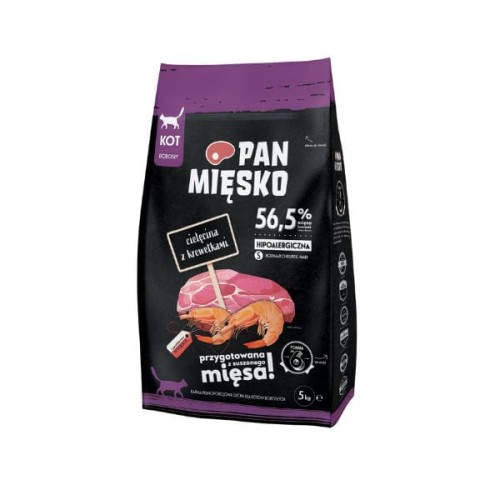 PAN MIĘSKO CIELĘCINA Z KREWETKAMI Karma sucha pełnoporcjowa dla kotów.jpg