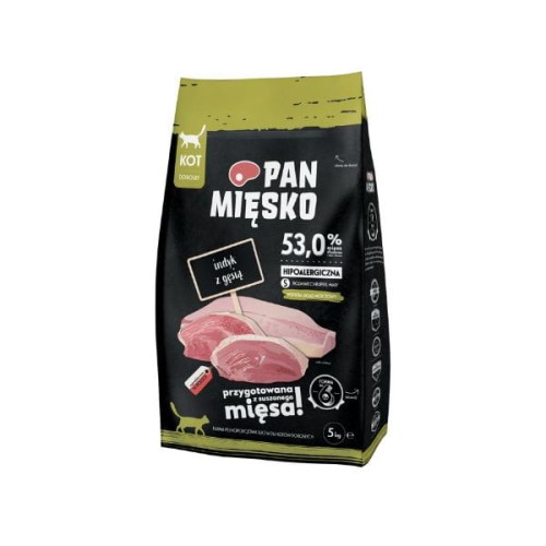 PAN MIĘSKO INDYK Z GĘSIĄ Karma sucha pełnoporcjowa dla kotów wspierająca układ moczowy.jpg