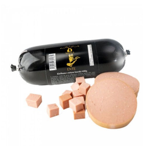 MIRALS Kiełbasa treningowa z kaczki dla psów - 400 g.jpg