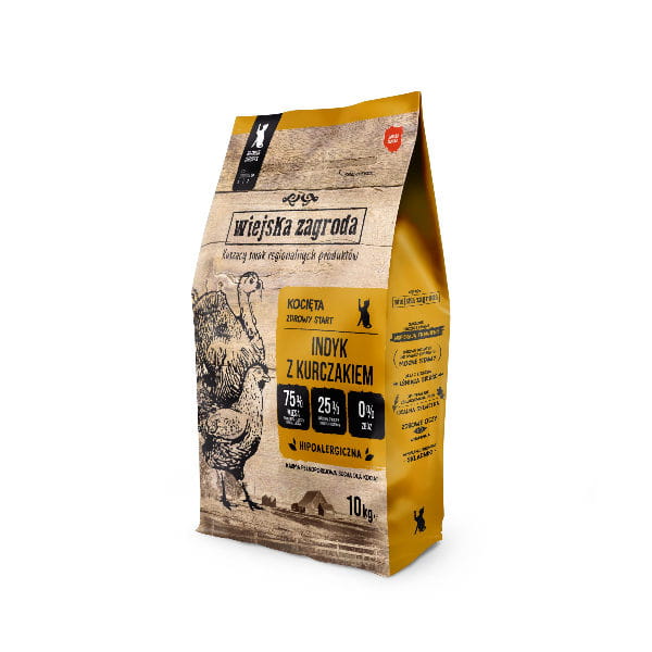 WIEJSKA ZAGRODA Karma sucha INDYK Z KURCZAKIEM dla kociąt - 10 kg.jpg