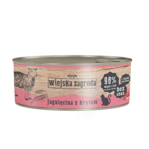 WIEJSKA ZAGRODA Karma mokra dla kotów - jagnięcina z krylem - 85 g.jpg