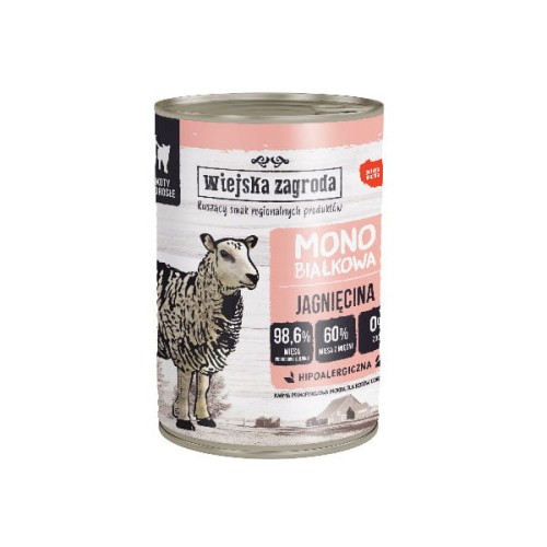 WIEJSKA ZAGRODA Karma mokra monobiałkowa dla kotów - jagnięcina - 400 g.jpg