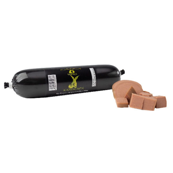 MIRALS Kiełbasa treningowa z królika dla psów - 200 g.jpg