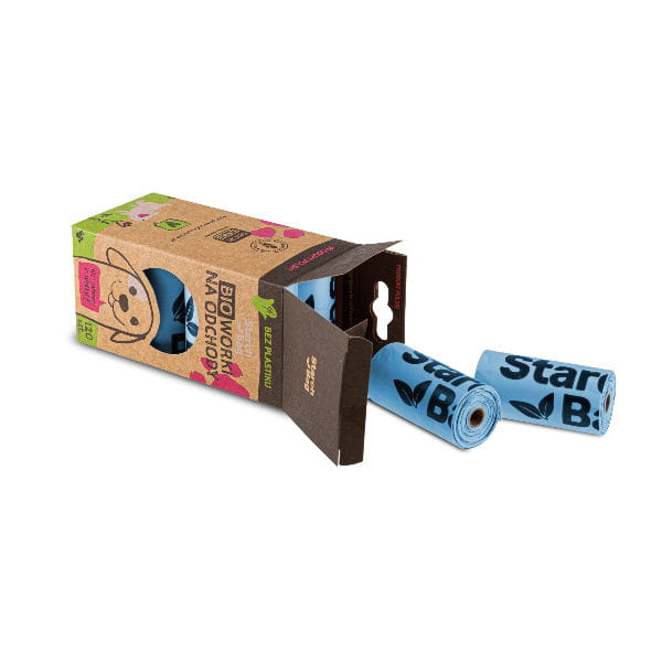 STARCHBAG Kompostowalne BIOworki na odchody 8 rolek x 15 szt - niebieski -1.jpg