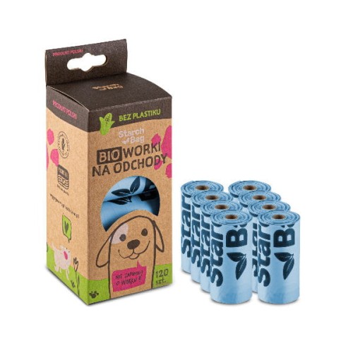 STARCHBAG Kompostowalne BIOworki na odchody 8 rolek x 15 szt - niebieski.jpg