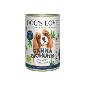 Mokra karma dla psa - ekologiczny kurczak z konopiami, gryką i olejem konopnym -  DOG'S LOVE BIO Canna Canis - 400 g