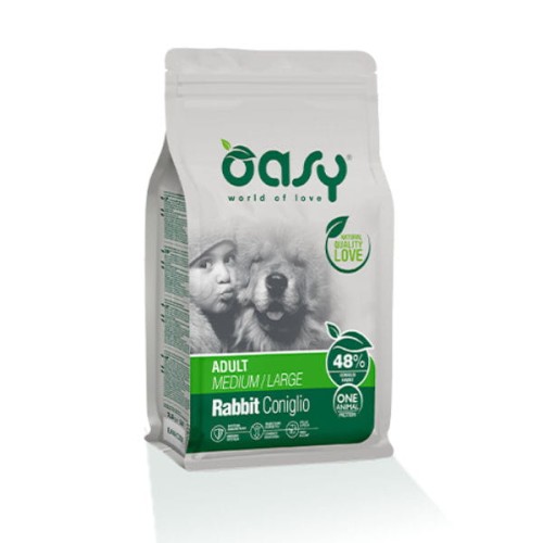 OASY ONE ANIMAL PROTEIN ADULT MEDIUM LARGE RABBIT Karma pełnoporcjowa z królikiem dla psów średnich i dużych ras.jpg