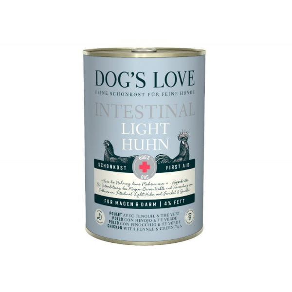 Karma dla psa z problemami jelitowymi i żołądkowymi - kurczak DOG'S LOVE INTESTINAL LIGHT -  400 g.jpg
