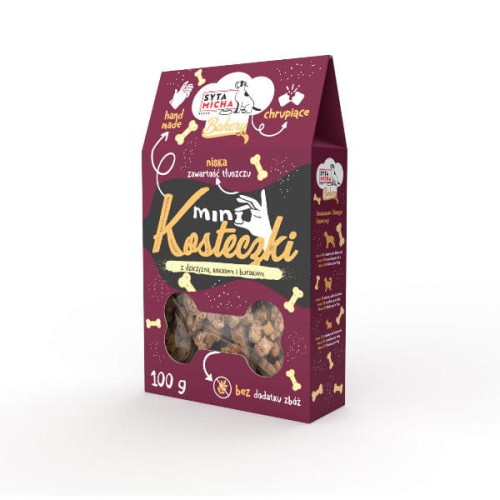 Syta Micha Pieczone ciastka dla psa - Mini Kosteczki z dziczyzną - 100 g.jpg