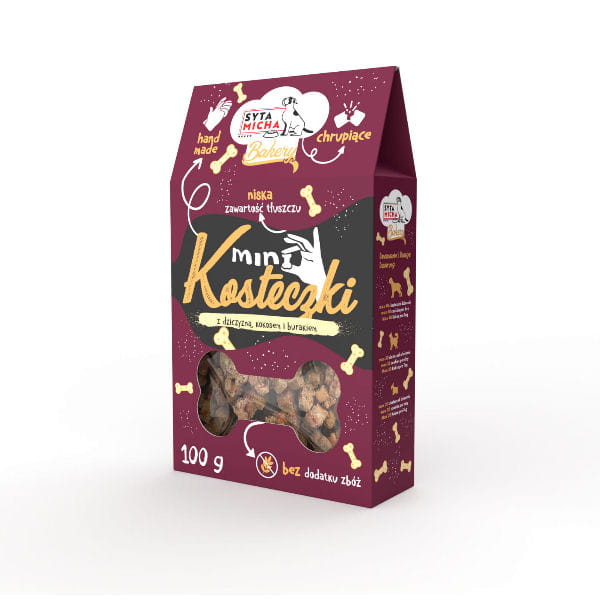 Syta Micha Pieczone ciastka dla psa - Mini Kosteczki z dziczyzną - 100 g.jpg