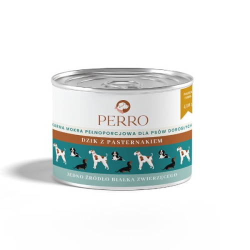 PERRO Karma mokra dla psów - Dzik z pasternakiem - 410 g.jpg