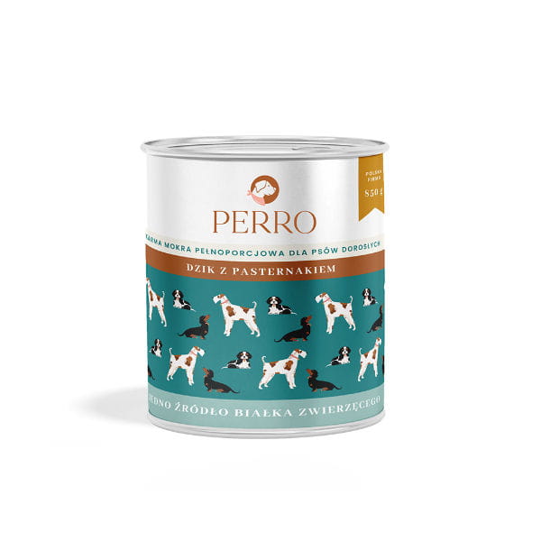 PERRO Karma mokra dla psów - Dzik z pasternakiem - 850 g.jpg