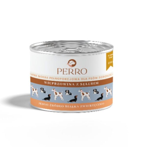 PERRO Karma mokra dla psów - Wieprzowina z selerem - 410 g.jpg