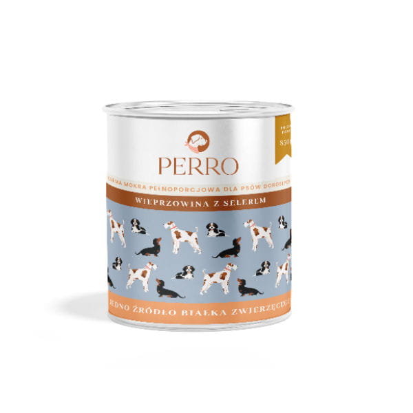 PERRO Karma mokra dla psów - Wieprzowina z selerem - 850 g.jpg