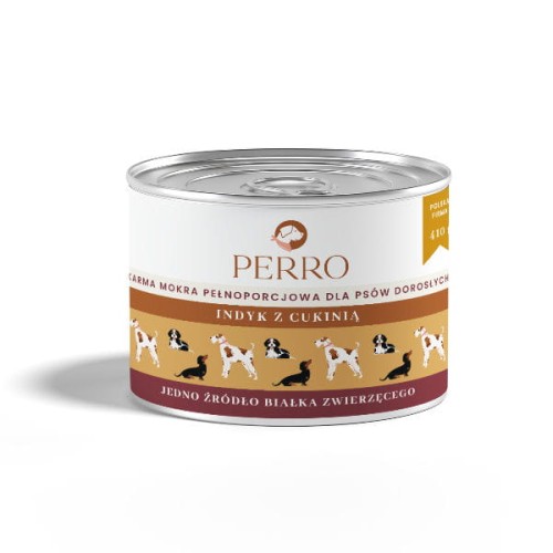 PERRO Karma mokra dla psów - Indyk z cukinią - 410 g.jpg