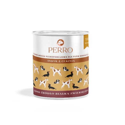 PERRO Karma mokra dla psów - Indyk z cukinią - 850 g.jpg