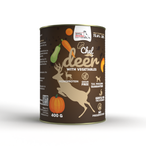 Mokra karma dla psa Jeleń z warzywami 400 g.png