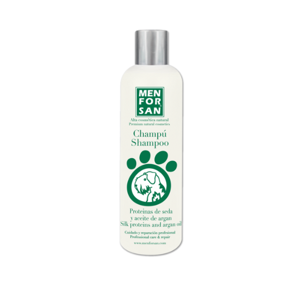 MENFORSAN Szampon z proteinami jedwabiu i olejkiem arganowym dla psów - 300 ml.png
