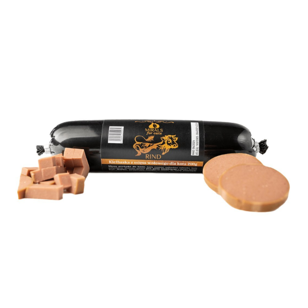 MIRALS Kiełbasa z męsa wołowego dla kotów - 200 g.png