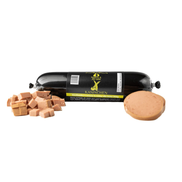 MIRALS Kiełbasa z królika dla kotów - 200 g.png