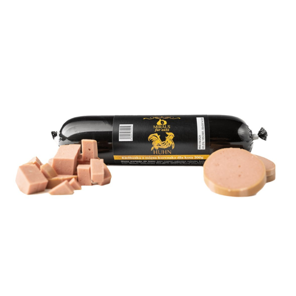 MIRALS Kiełbasa z kurczaka dla kotów - 200 g.png