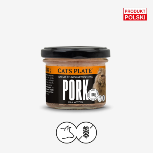 CATS PLATE PORK Karma mokra z wieprzowiny dla kota - 100 g.png