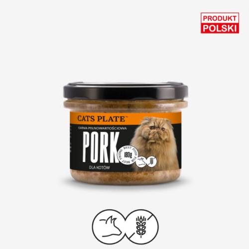 CATS PLATE PORK Karma mokra z wieprzowiny dla kota - 180 g.png