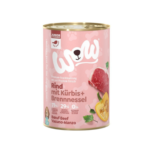 WOW Karma z wołowiną z dynią i pokrzywą JUNIOR RIND dla szczeniąt - 400 g.png