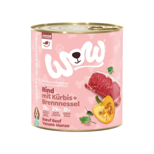WOW Karma z wołowiną z dynią i pokrzywą JUNIOR RIND dla szczeniąt - 800 g.png