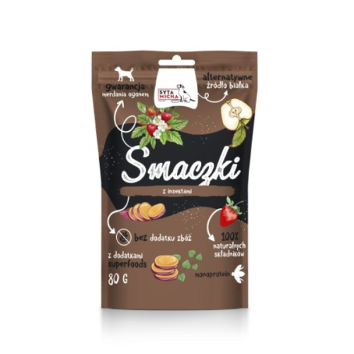 SYTA MICHA Smaczki z insektami dla psa - 80 g.png