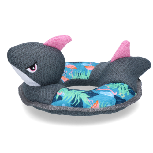 COOLPETS Zabawka do wody dla psa - KOŁO RATUNKOWE REKIN FLAMINGO  (1).png
