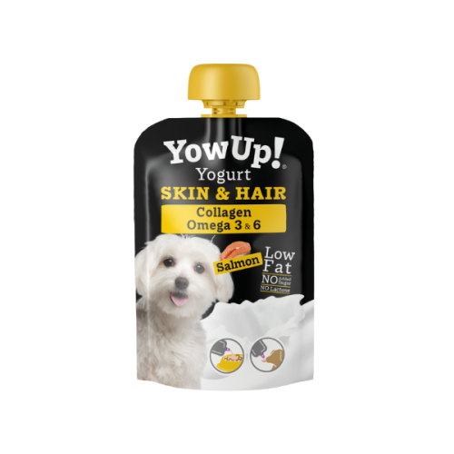 YOW UP Jogurt z łososiem dla psa - SKÓRA &amp; SIERŚĆ - 115 g.png