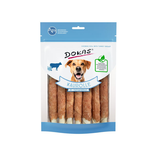 DOKAS Gryzaki dla psów - Rolki z indykiem - 190 g.png