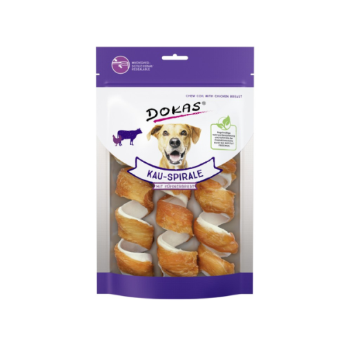 DOKAS Gryzaki dla psów - Spirala z kurczakiem - 110 g.png