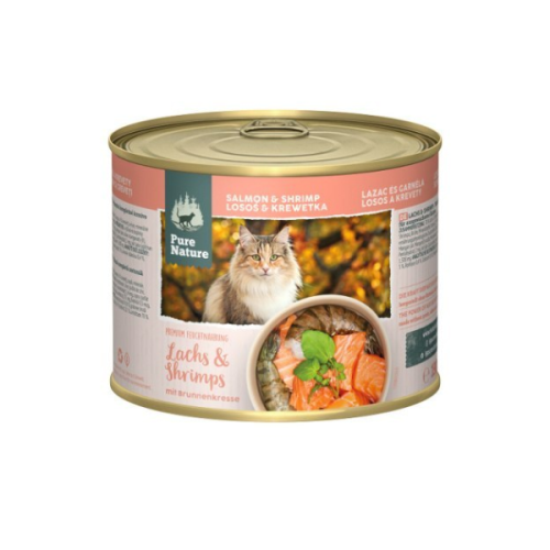 PURE NATURE ADULT Łosoś z krewetkami - karma mokra dla kotów -  190 g.png