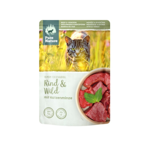 PURE NATURE ADULT Wołowina z dziczyzną i kocimiętką - karma mokra dla kotów - 85 g (1).png
