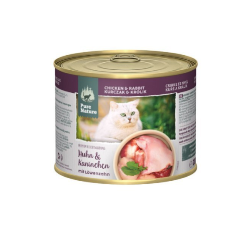 PURE NATURE ADULT Kurczak z królikiem i mniszkiem lekarskim - karma mokra dla kotów - 200 g.png