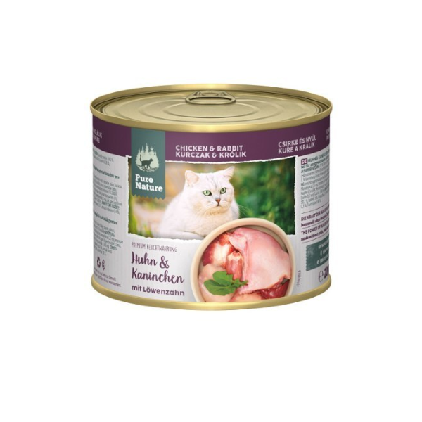 PURE NATURE ADULT Kurczak z królikiem i mniszkiem lekarskim - karma mokra dla kotów - 200 g.png
