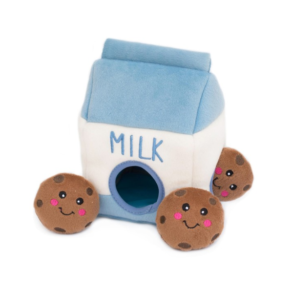 ZippyPaws Zabawka pluszowa NORKA dla psów - MLEKO Z CIASTKAMI (1).png