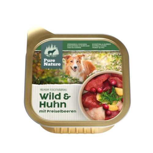 PURE NATURE DOG Dziczyzna i kurczak z żurawiną - karma mokra dla dorosłych psów - 150 g.png
