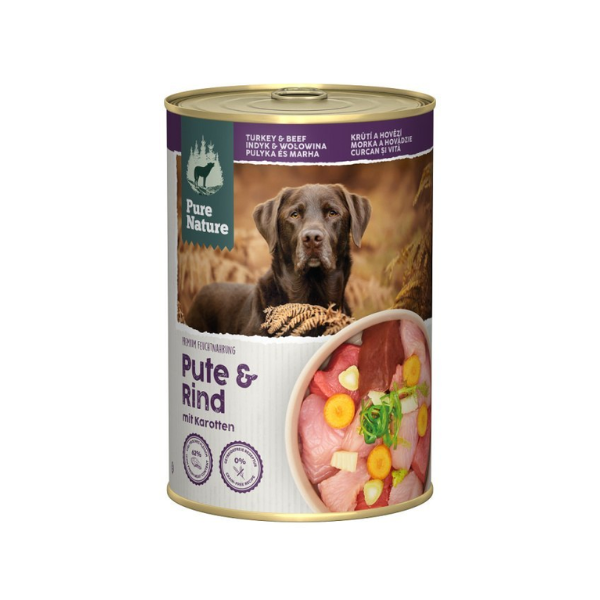 PURE NATURE DOG Indyk i wołowina z marchewką i fenkułem - karma mokra dla dorosłych psów - 400 g.png