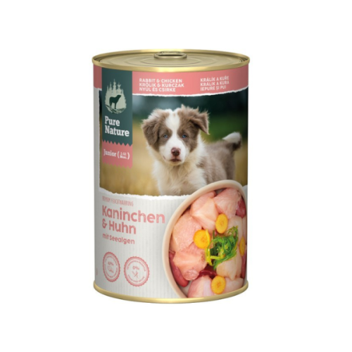 PURE NATURE DOG JUNIOR Królik i kurczak z marchewką i algami -  karma mokra dla szczeniąt dla szczeniąt - 400 g.png