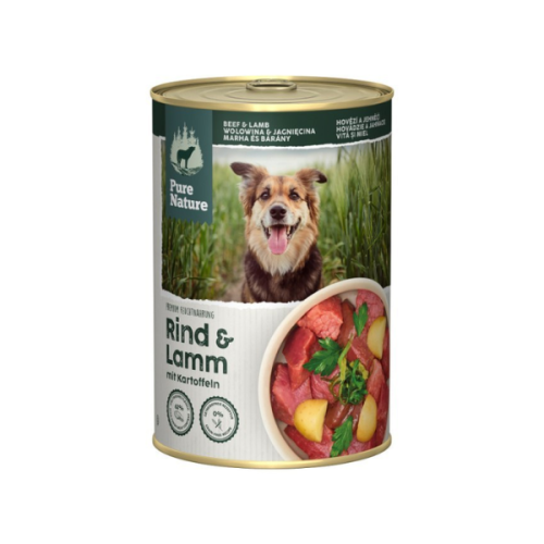 PURE NATURE DOG Wołowina i jagnięcina z ziemniakami i algami - karma mokra dla dorosłych psów - 400 g.png