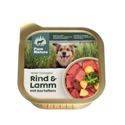 PURE NATURE DOG Wołowina i jagnięcina z ziemniakami i algami - karma mokra dla dorosłych psów - 150 g.png