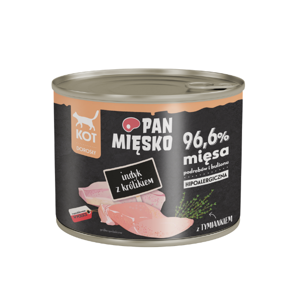 PAN MIĘSKO INDYK  Z KRÓLIKIEM Karma pełnoporcjowa dla kotów - 200 g.png
