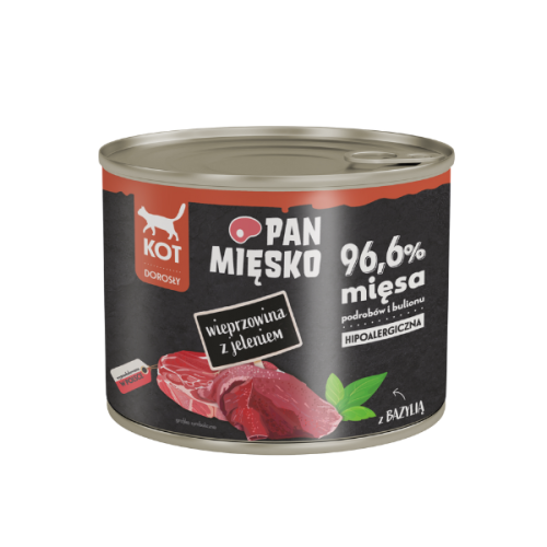 PAN MIĘSKO WIEPRZOWINA Z JELENIEM Karma pełnoporcjowa dla kotów - 200 g.png
