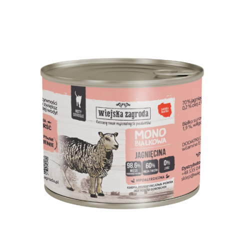 WIEJSKA ZAGRODA Karma mokra monobiałkowa dla kotów - jagnięcina - 200 g.png